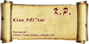 Kles Péter névjegykártya